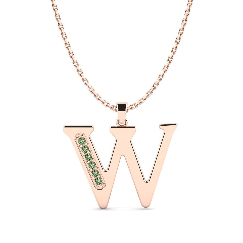 Rotgold 585 Grüner Diamant Damen anhänger Lata - W