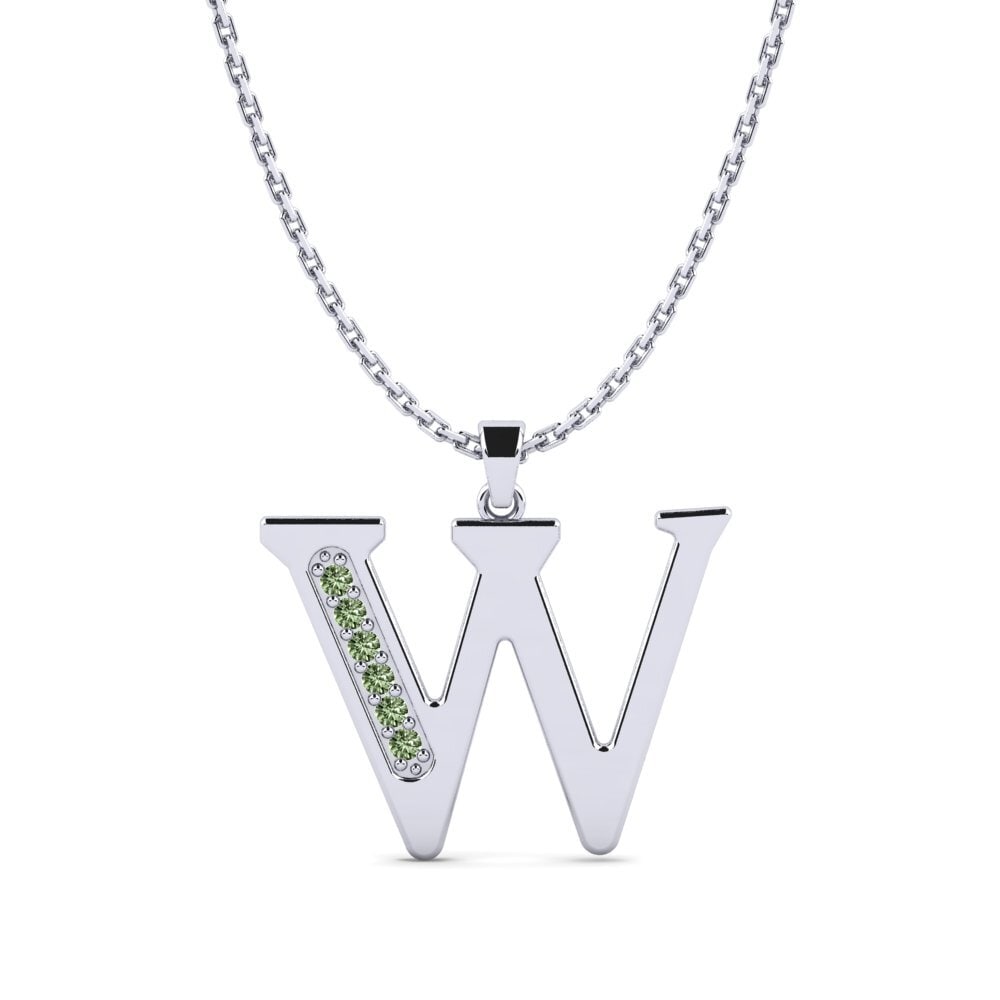 Weiß-Silber Grüner Diamant Damen anhänger Lata - W