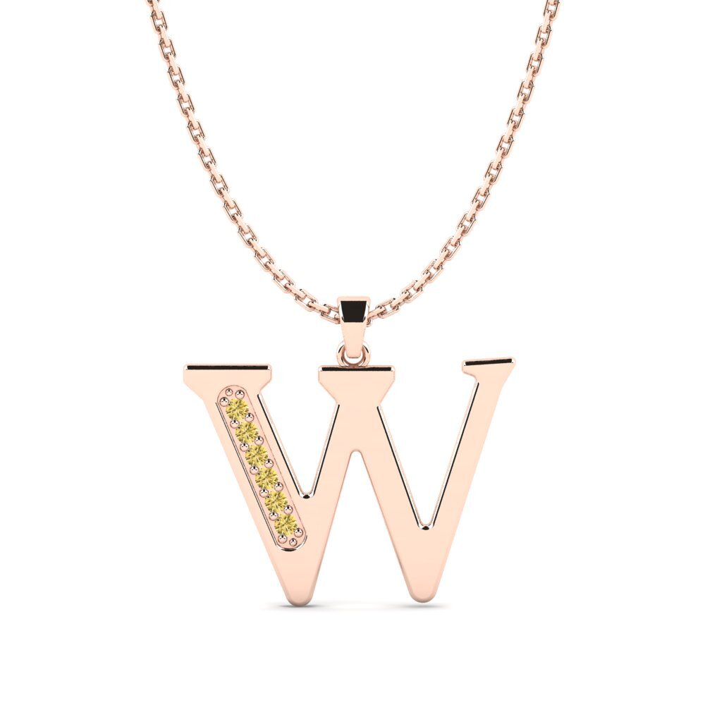 Rotgold 585 Gelber Diamant Damen anhänger Lata - W