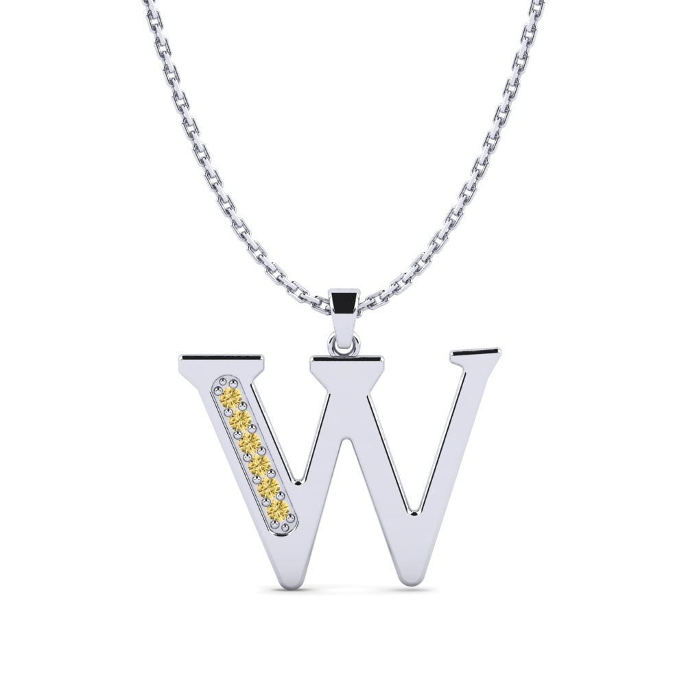 Weißgold 585 Gelber Diamant Damen anhänger Lata - W