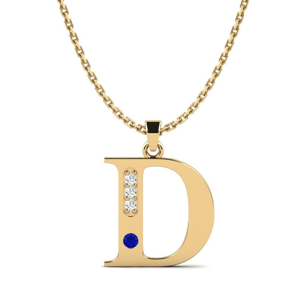 Gelbgold 585 Damen anhänger Psyna - D
