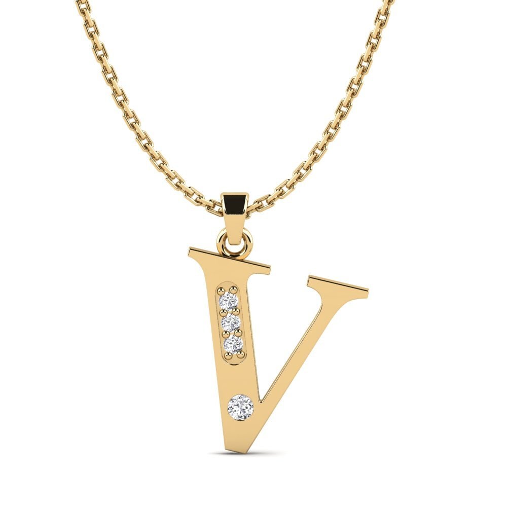 Gelbgold 585 Diamant Damen anhänger Psyna - V