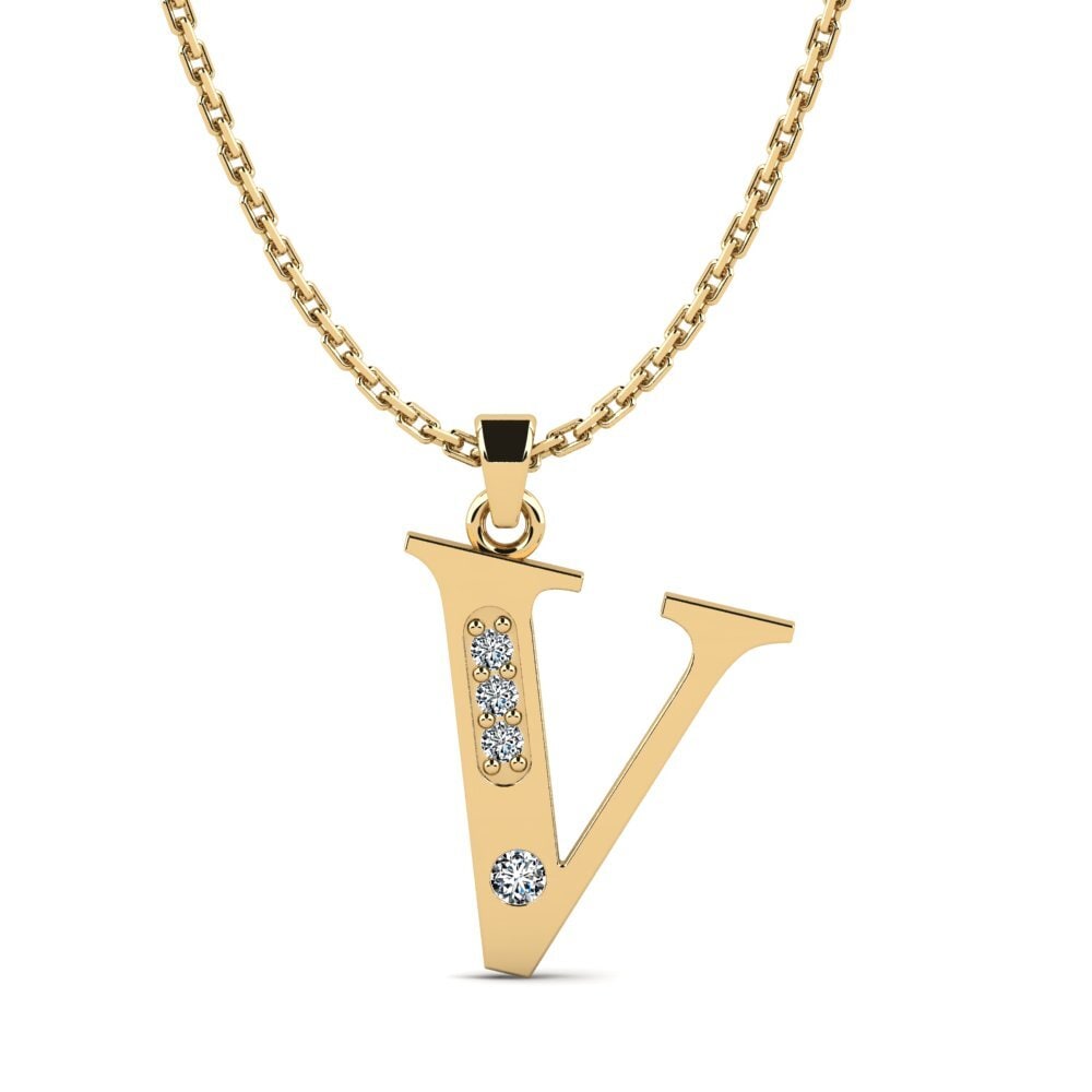Gelbgold 750 Zirkonia Damen anhänger Psyna - V