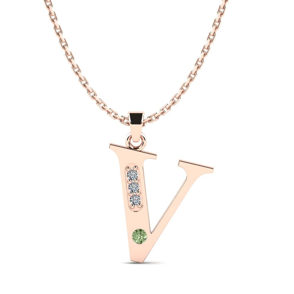 Rotgold 585 Grüner Diamant Damen anhänger Psyna - V
