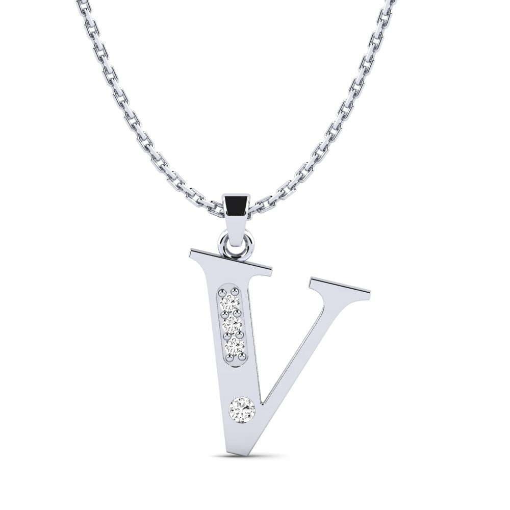 Weißgold 750 Moissanit Damen anhänger Psyna - V