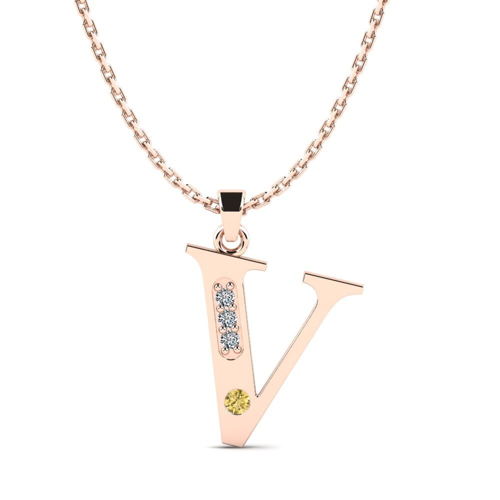 Gele Diamant Dames Hanger Psyna - V
