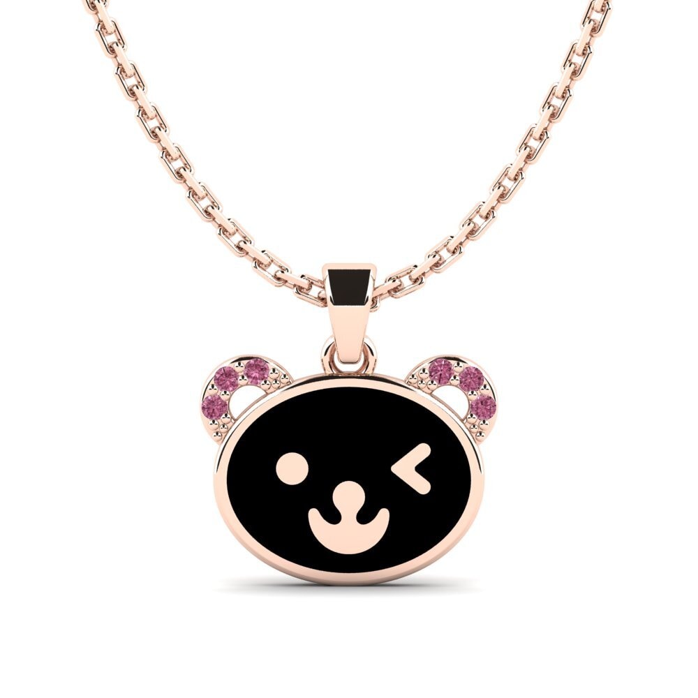 14k Oro Rosa Rodolita de Granito Colgante para Niño Arlind