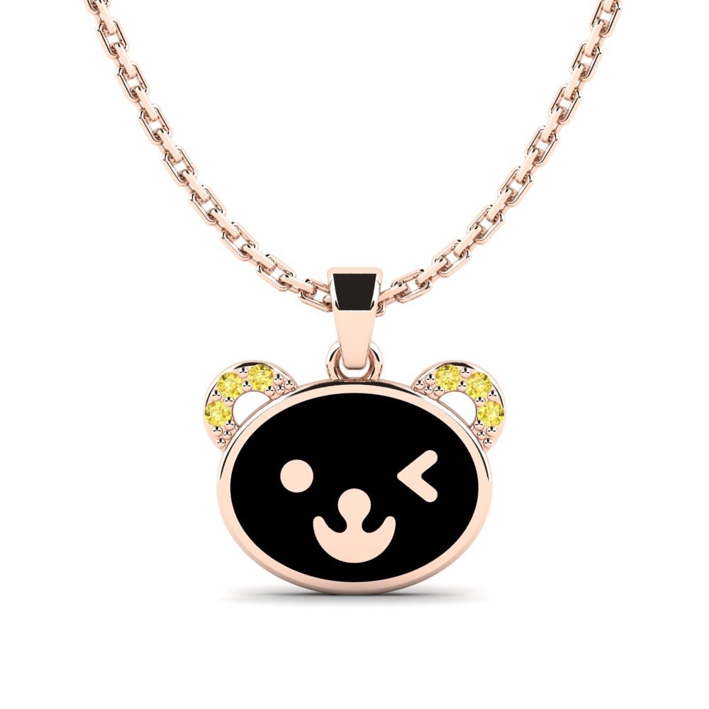 14k Oro Rosa Zafiro amarillo Colgante para Niño Arlind