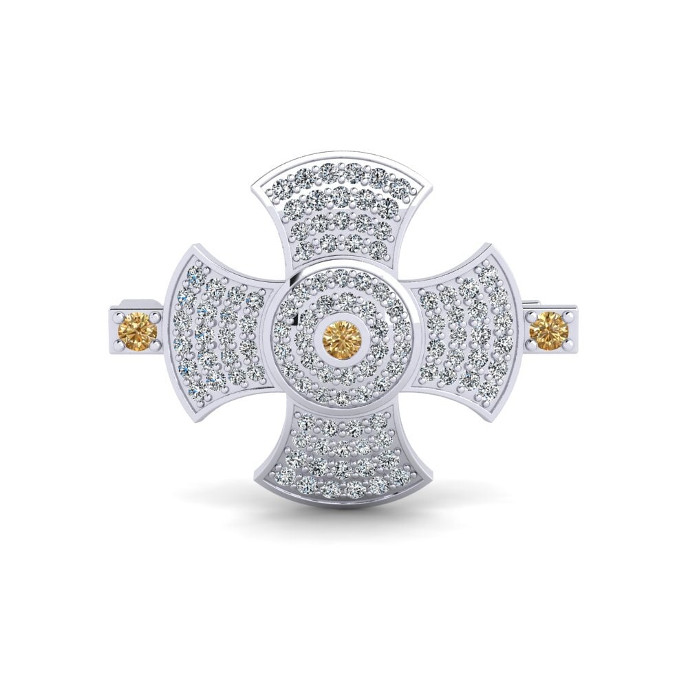 Plata 925 Diamante café Broche Cagers