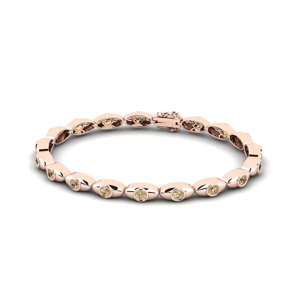 18ct Rose Gold Brown Diamond Men's Bracelet Seany