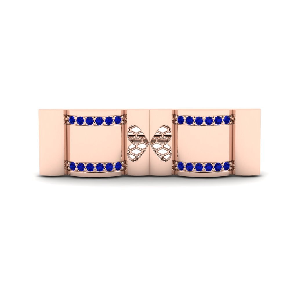 14k Oro Rosa Zafiro Broche Uragonl