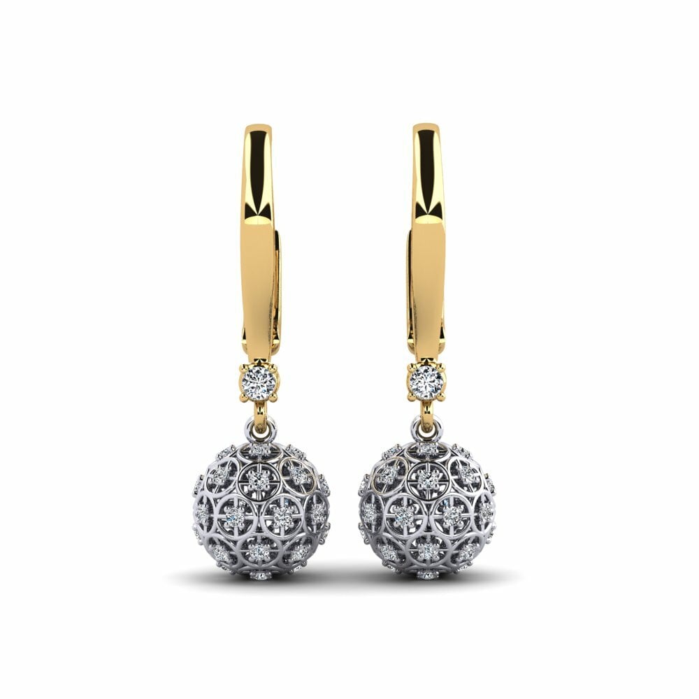 14k Oro Amarillo & Blanco Pendiente de mujer Daglotajan