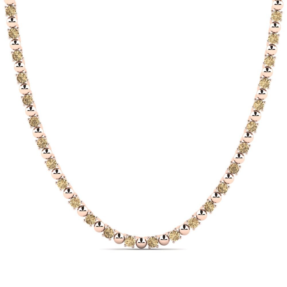 Rotgold 585 Brauner Diamant Herren-Halskette Cylo
