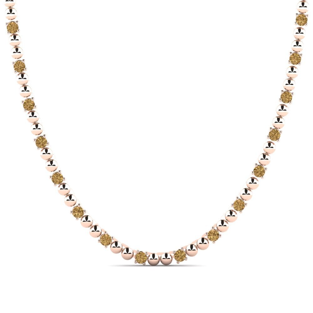 Rotgold 585 Brauner Diamant Herren-Halskette Haur