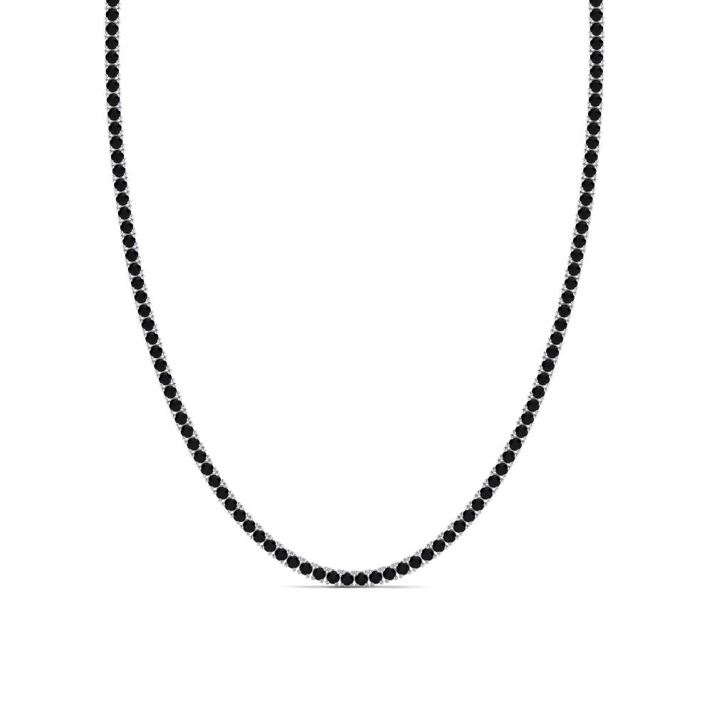 Weißgold 375 Schwarzer Onyx Herren-Halskette Lobris - 2.50 mm