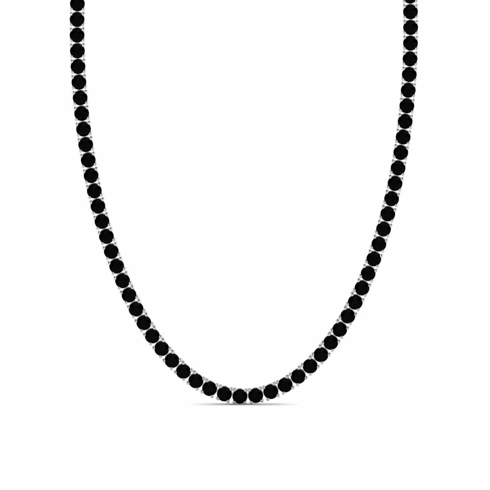 Weißgold 375 Schwarzer Diamant Herren-Halskette Lobris - 4.00 mm
