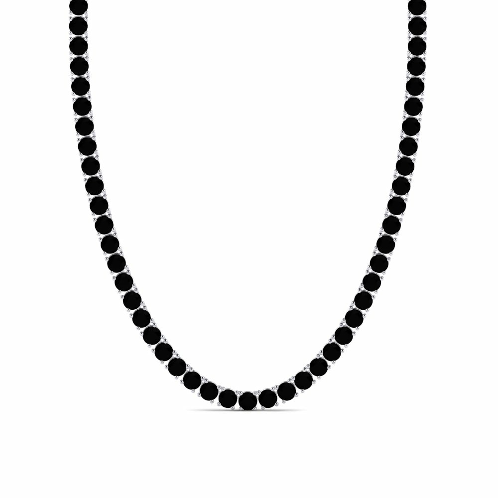 Weißgold 375 Schwarzer Diamant Herren-Halskette Lobris - 5.00 mm