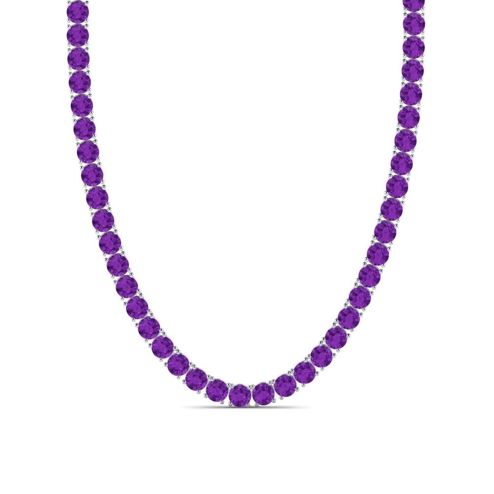 Weißgold 375 Amethyst Herren-Halskette Lobris - 6.00 mm