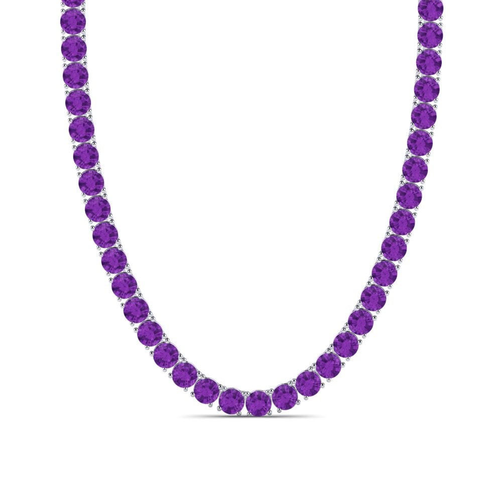 Weißgold 375 Amethyst Herren-Halskette Lobris - 6.50 mm