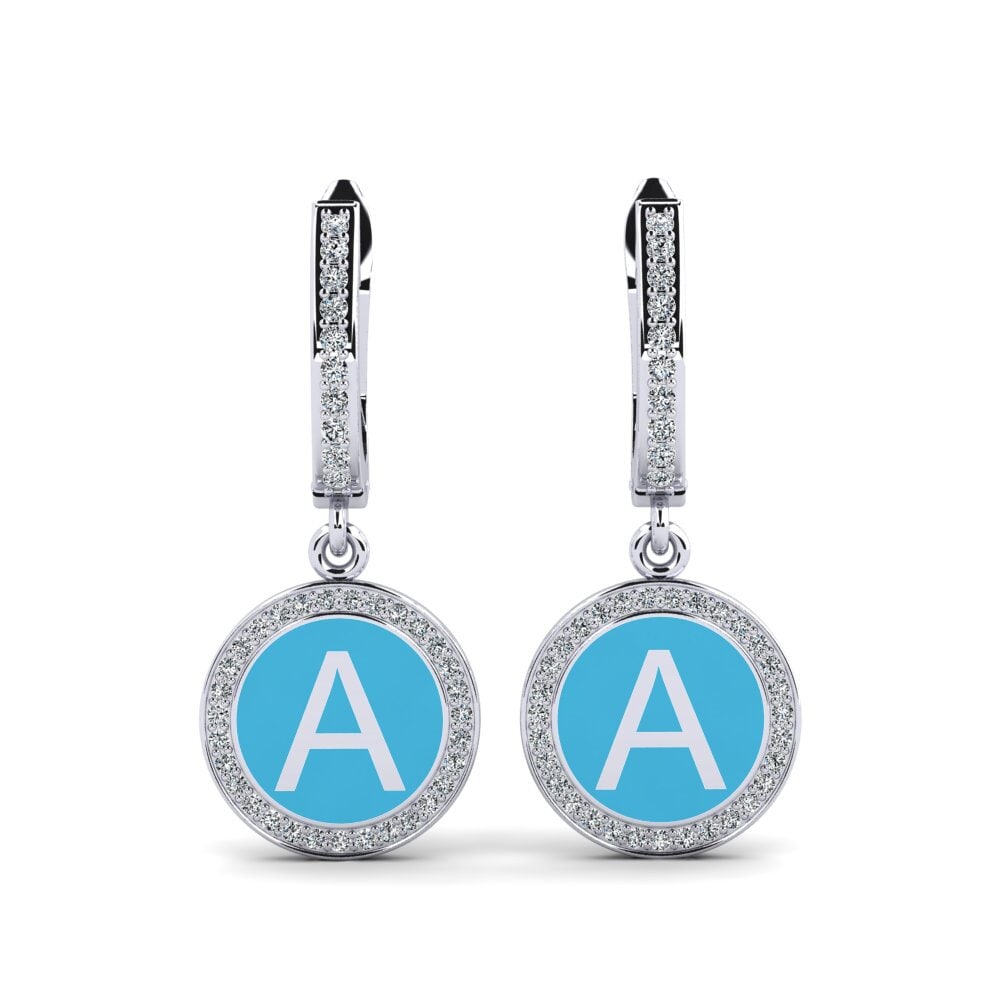 14ct White Gold Women's Earring Elmolt - A