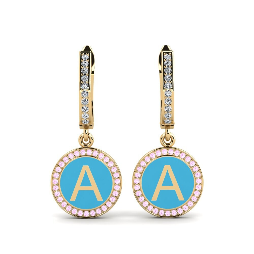 Pink Sapphire Women's Earring Elmolt - A