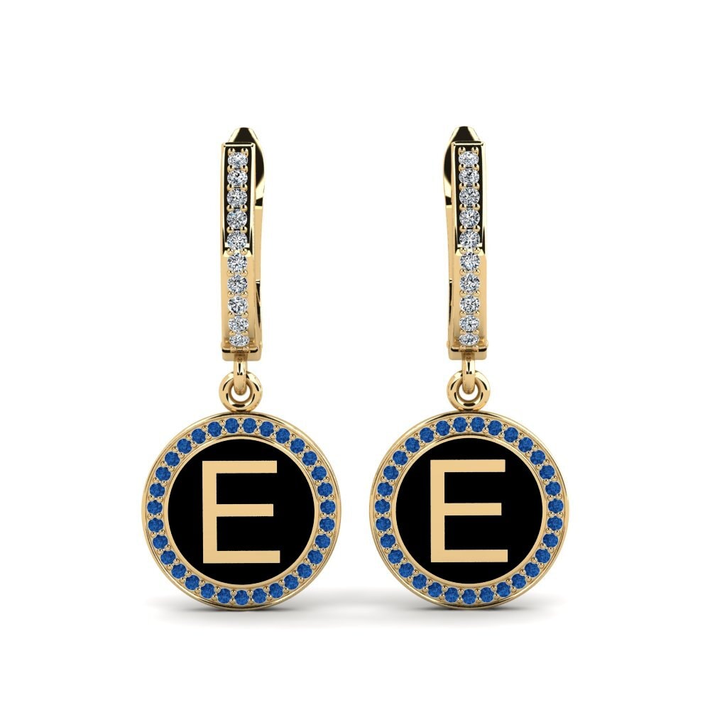 Dark Blue Zirconia Women's Earring Elmolt - E