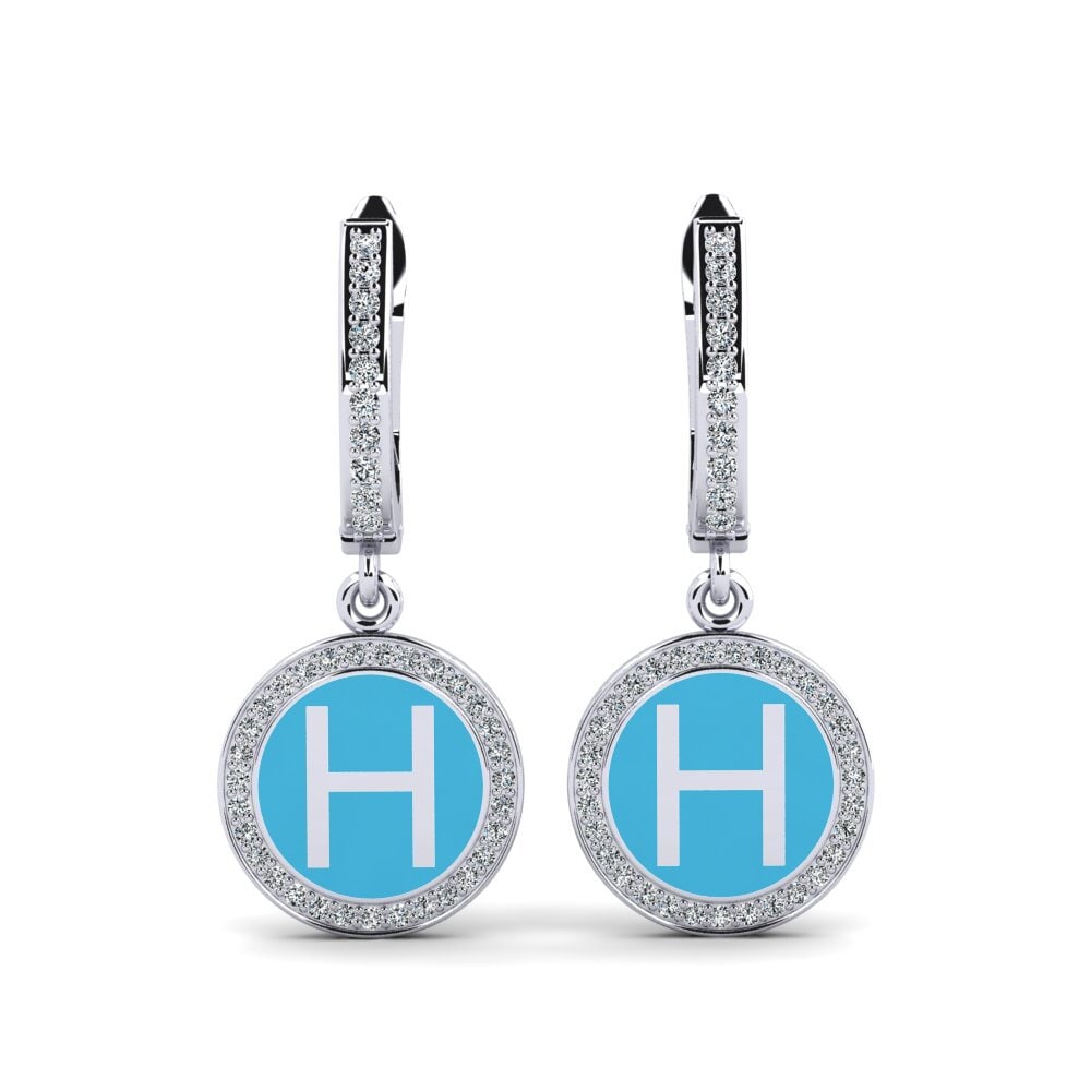14ct White Gold Women's Earring Elmolt - H