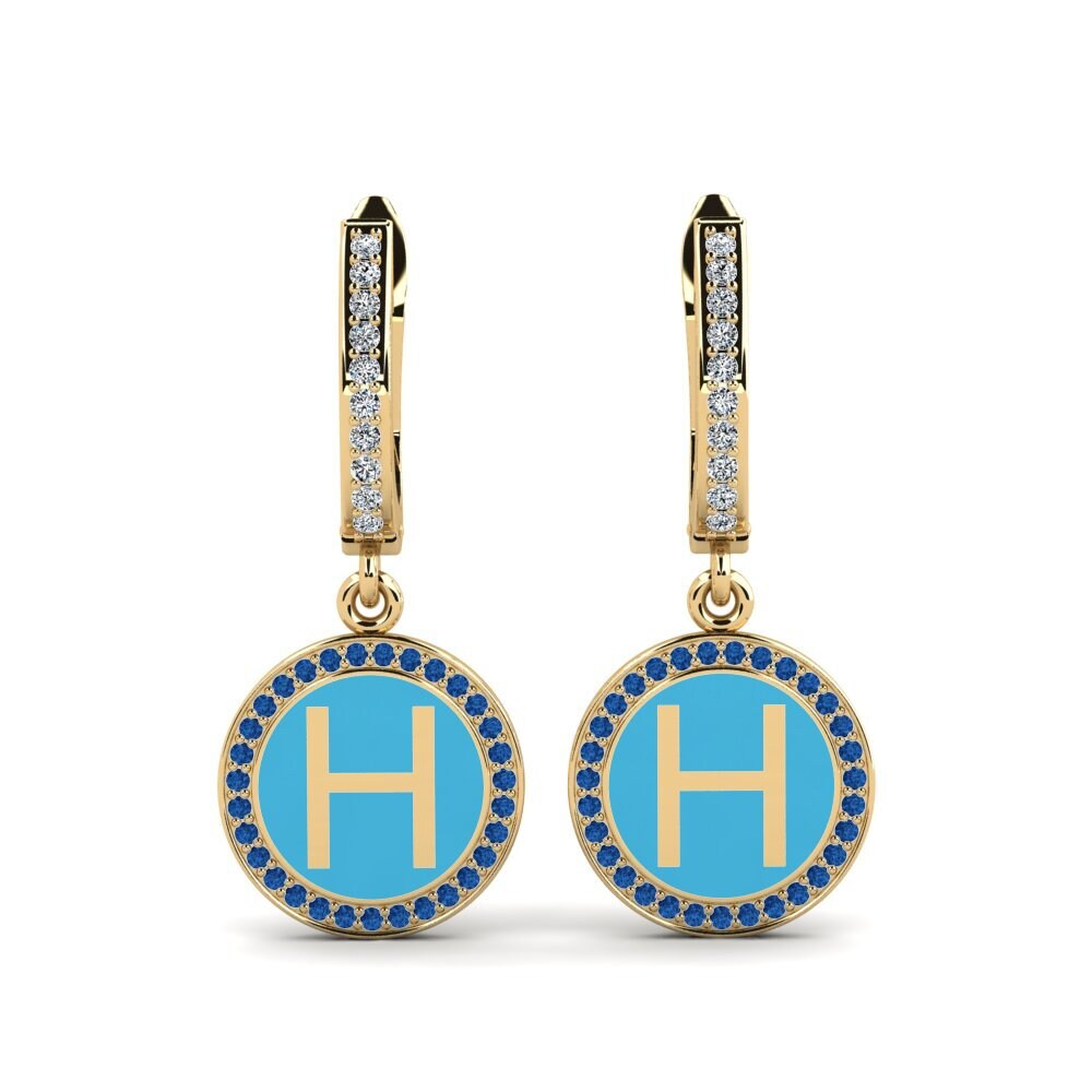 Dark Blue Zirconia Women's Earring Elmolt - H
