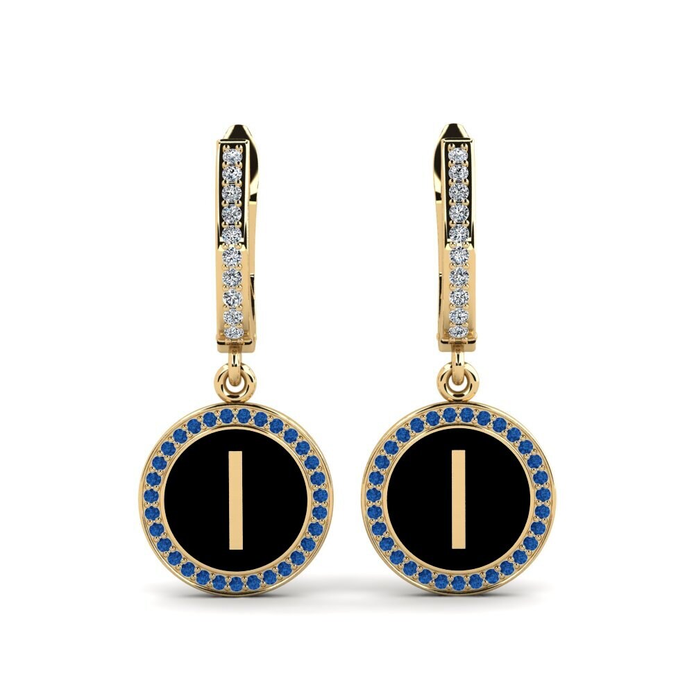 Dark Blue Zirconia Women's Earring Elmolt - I
