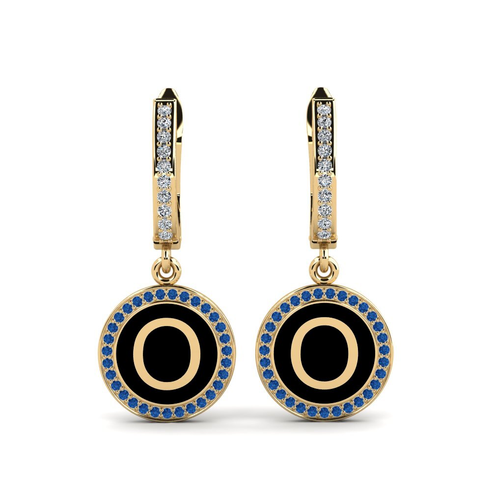 Dark Blue Zirconia Women's Earring Elmolt - O