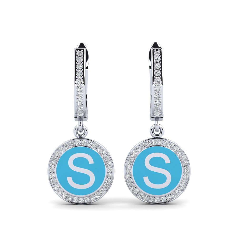 14ct White Gold Women's Earring Elmolt - S