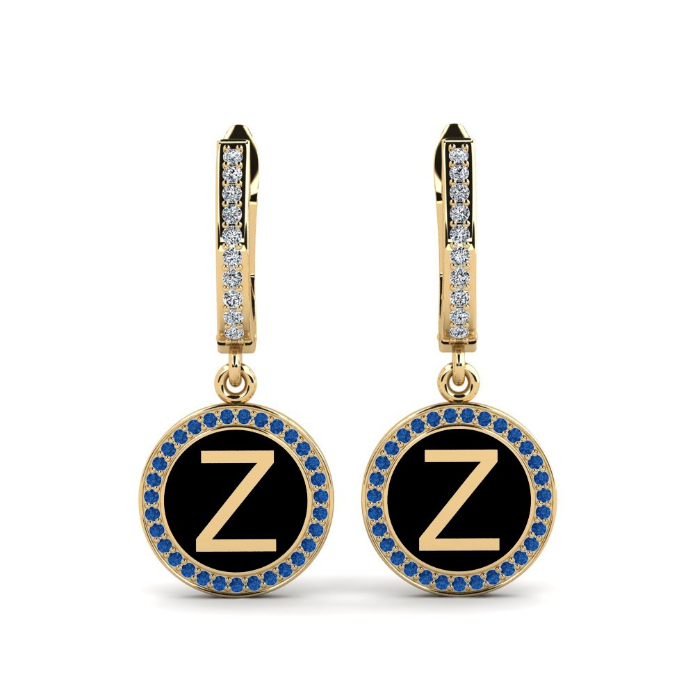 Dark Blue Zirconia Women's Earring Elmolt - Z