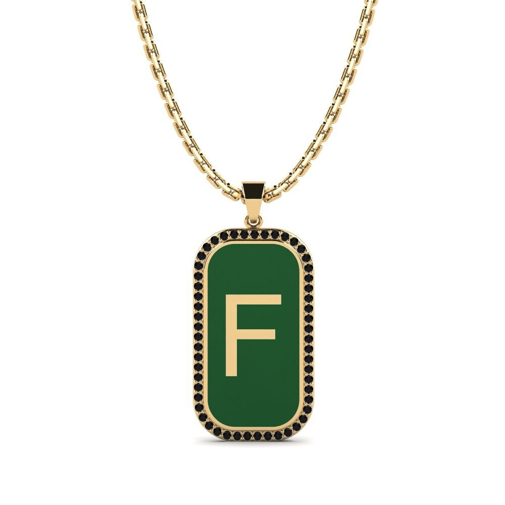 Schwarzer Diamant Damen anhänger Heure - F