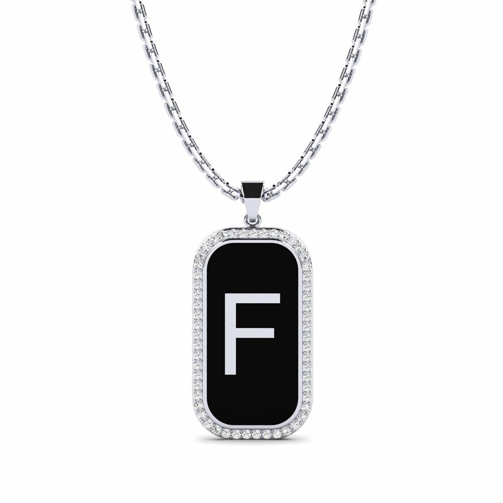 9k White Gold Women's Pendant Heure - F