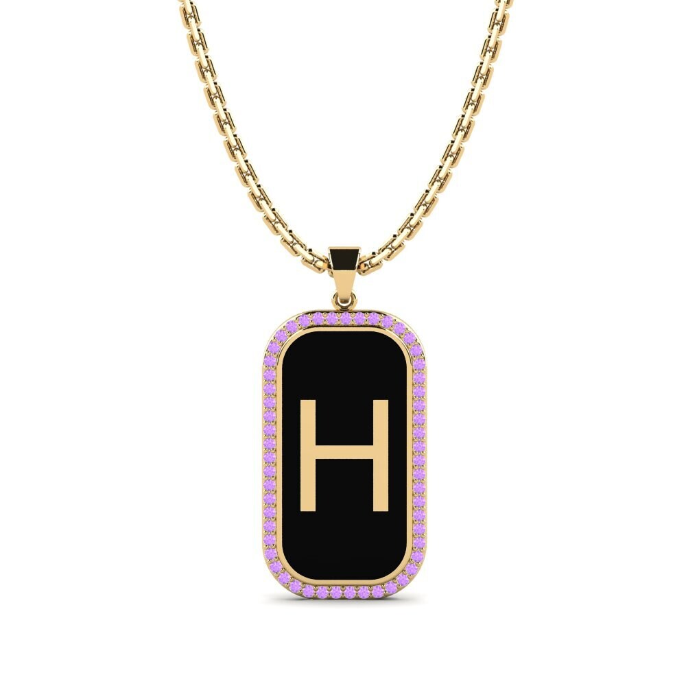 Amethyst Damen anhänger Heure - H