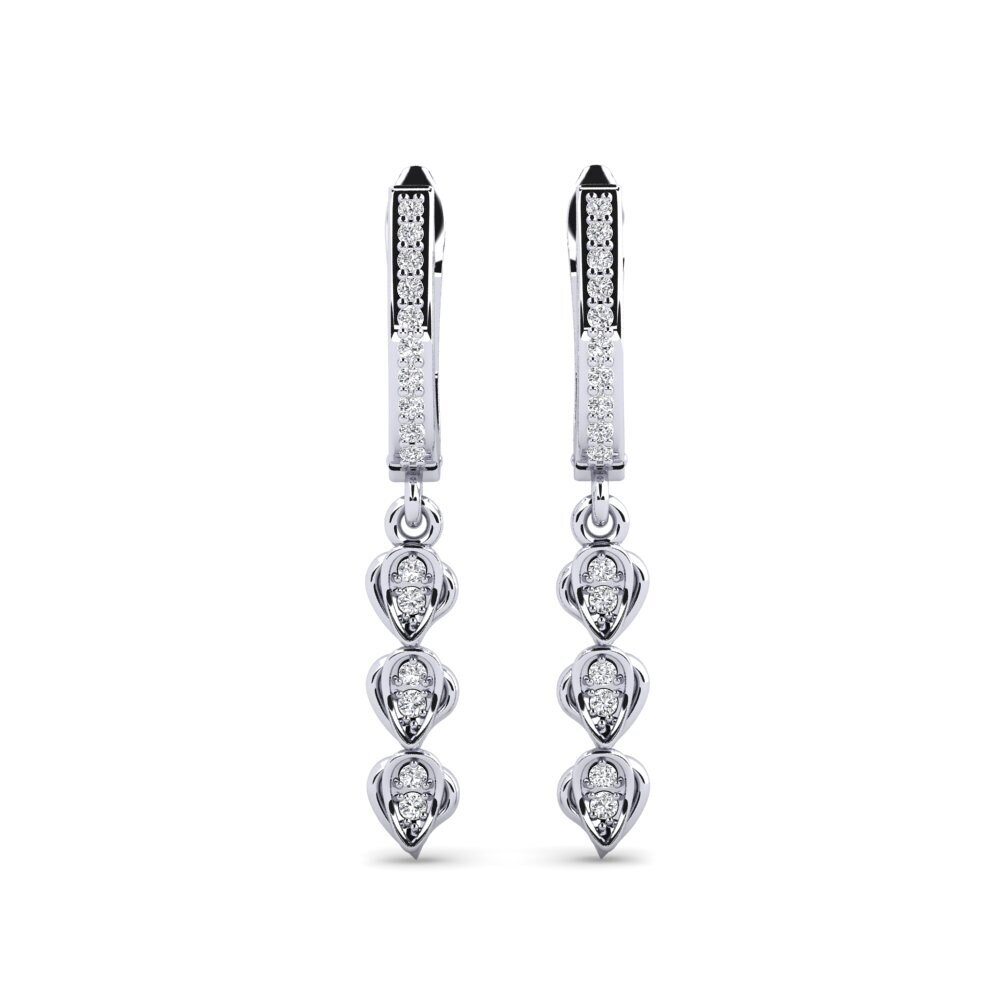 Køb Kvindes ørering Atmpt i 0.12 Karat Rund snit 375 Hvidguld Diamant ...
