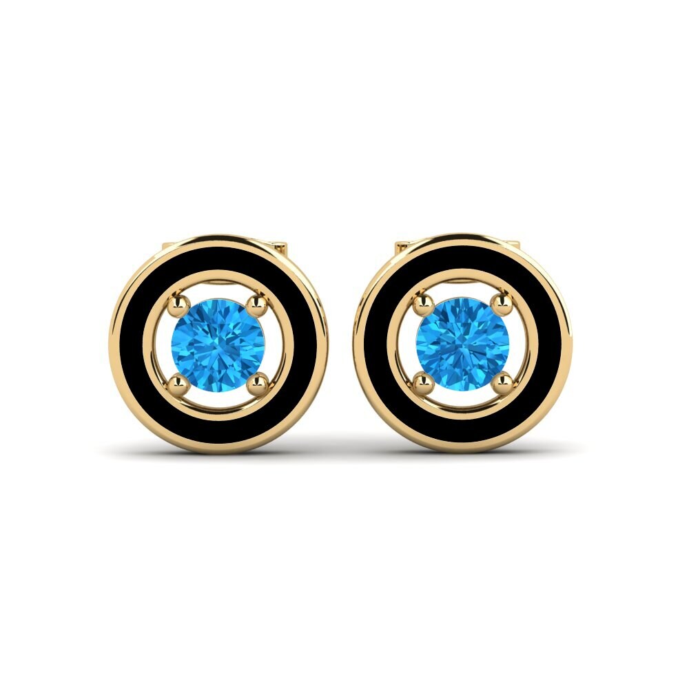 Pendientes Topacio azul Pendientes de botón