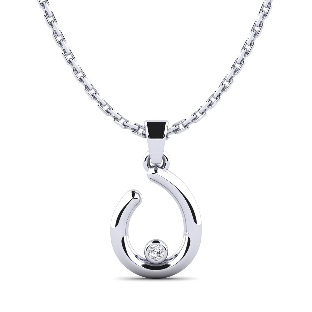 Plata 925 Diamante cultivado en laboratorio Colgante de Mujer Blandina