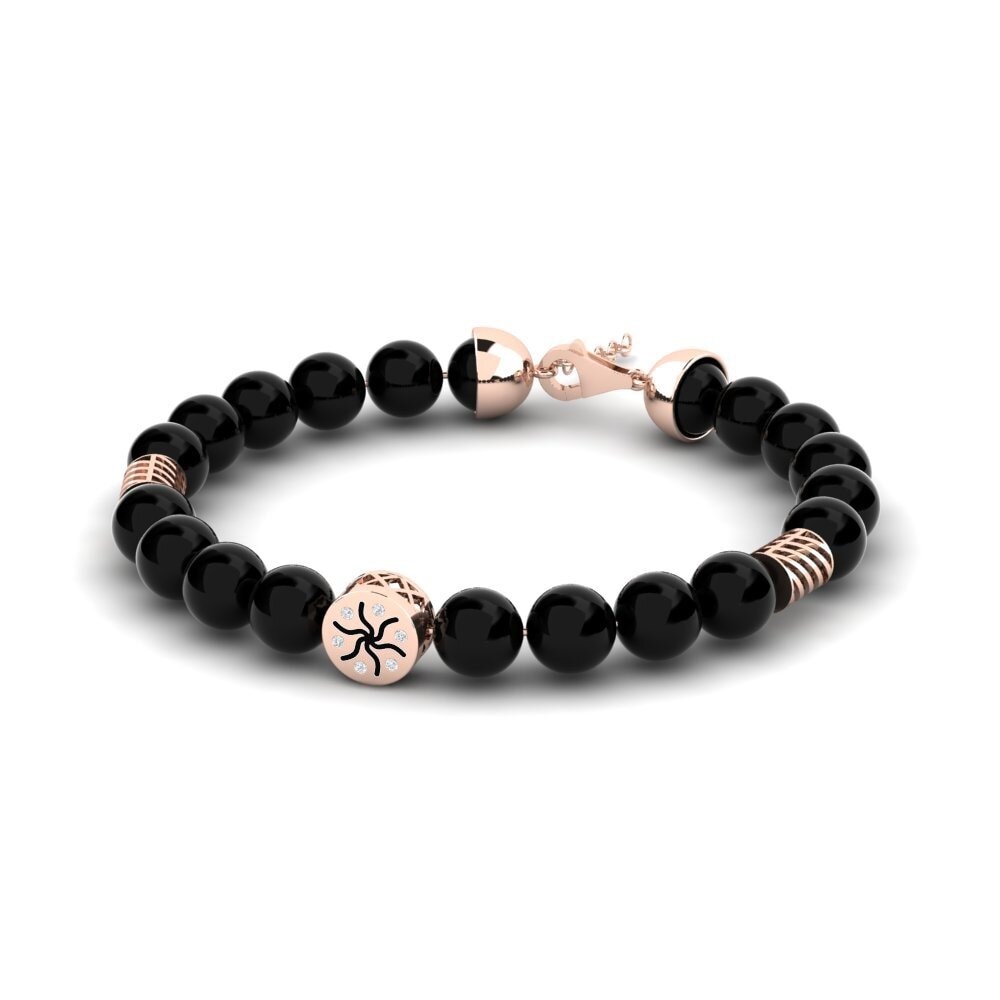 Beaded White sapphire 9K Rose Gold Bracelets
