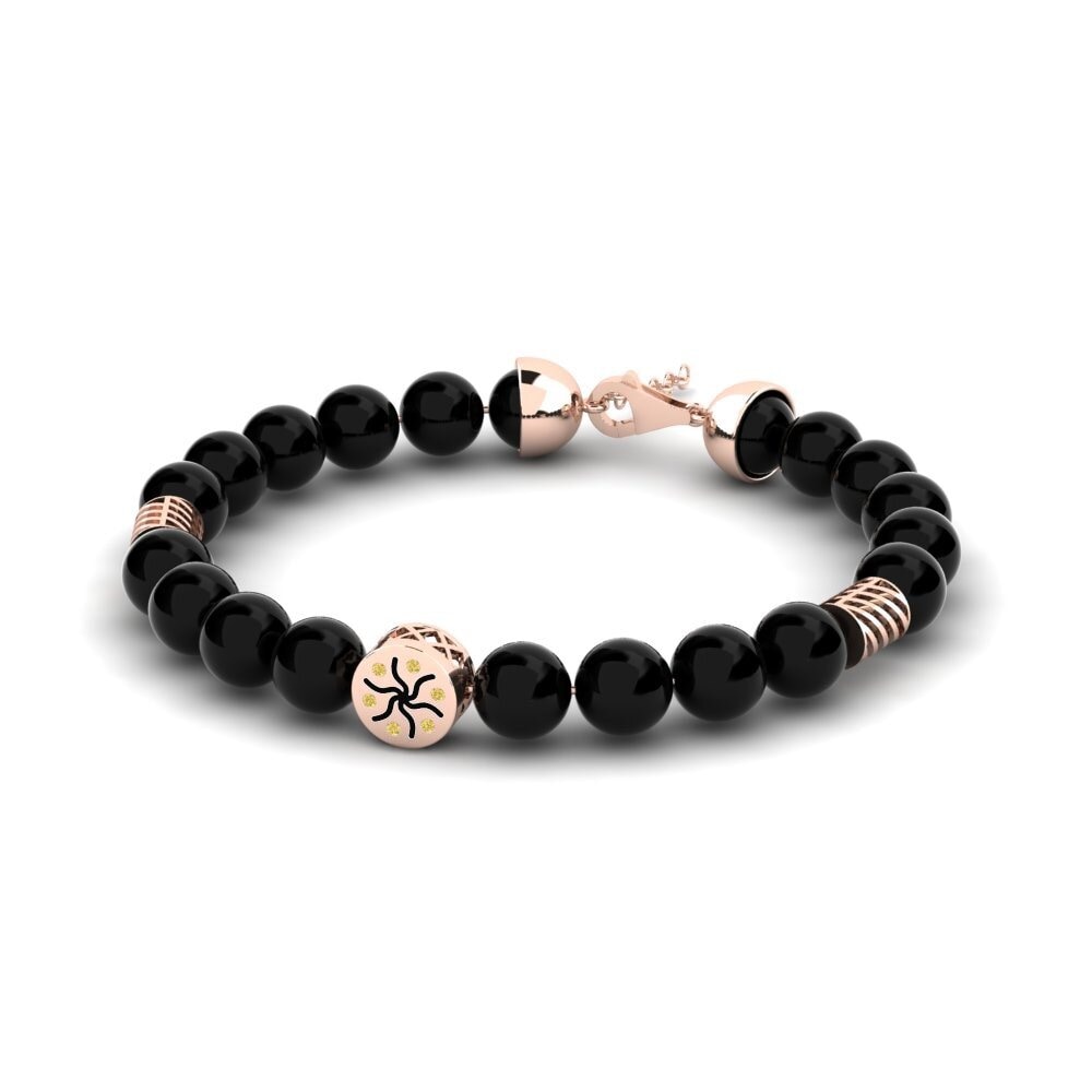 Beaded Yellow Diamond 18ct Rose Gold Bracelets