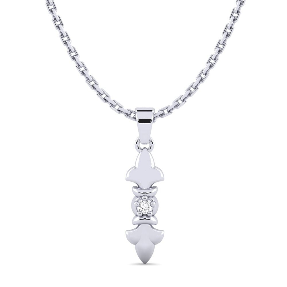 Plata 925 Zafiro blanco Colgante de Mujer Alrasa