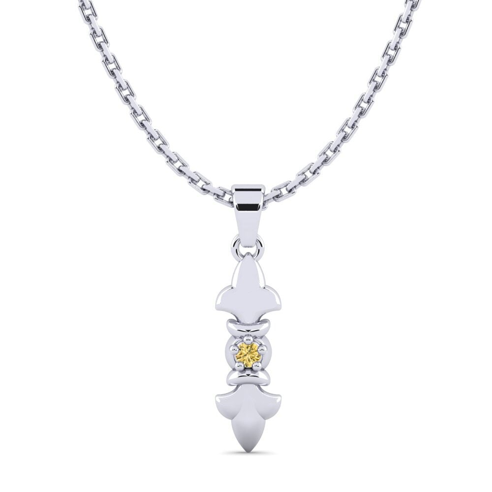 Paladio 950 Diamante Amarillo Colgante de Mujer Alrasa