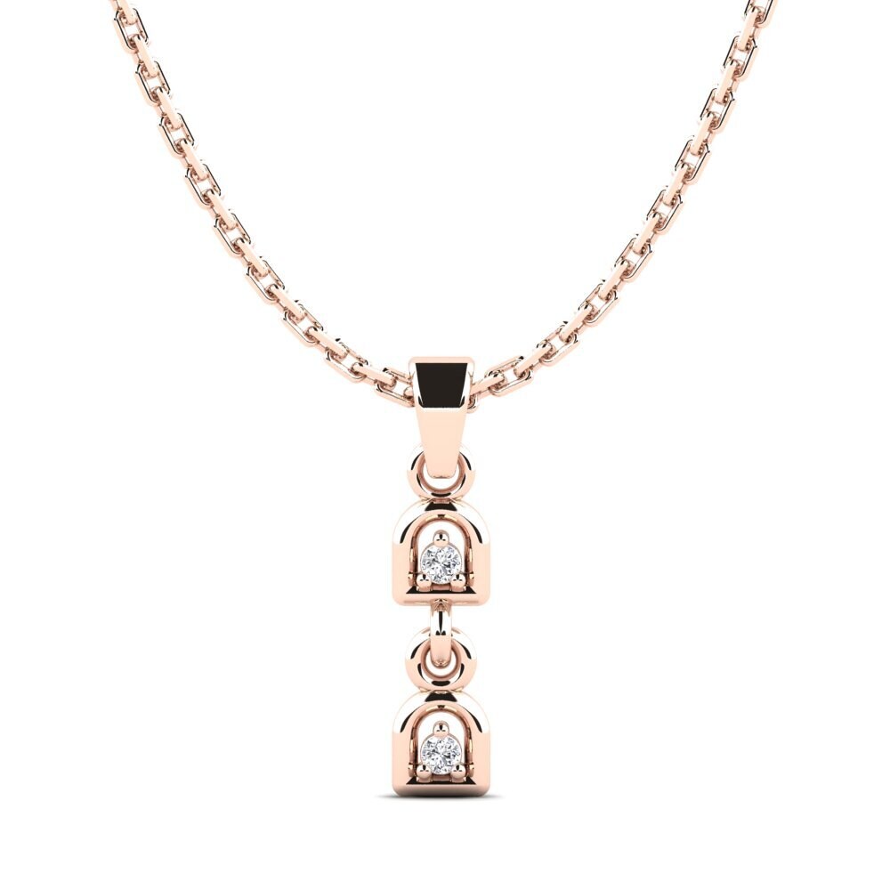 18k Oro Rosa Diamante Colgante de Mujer Amplea