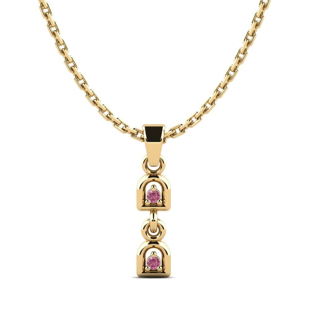 18k Oro Amarillo Granate Rhodolite Colgante de Mujer Amplea