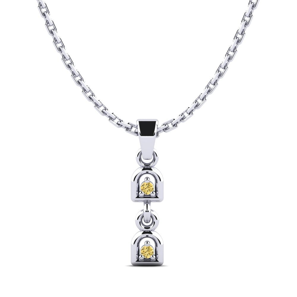 Paladio 950 Diamante Amarillo Colgante de Mujer Amplea