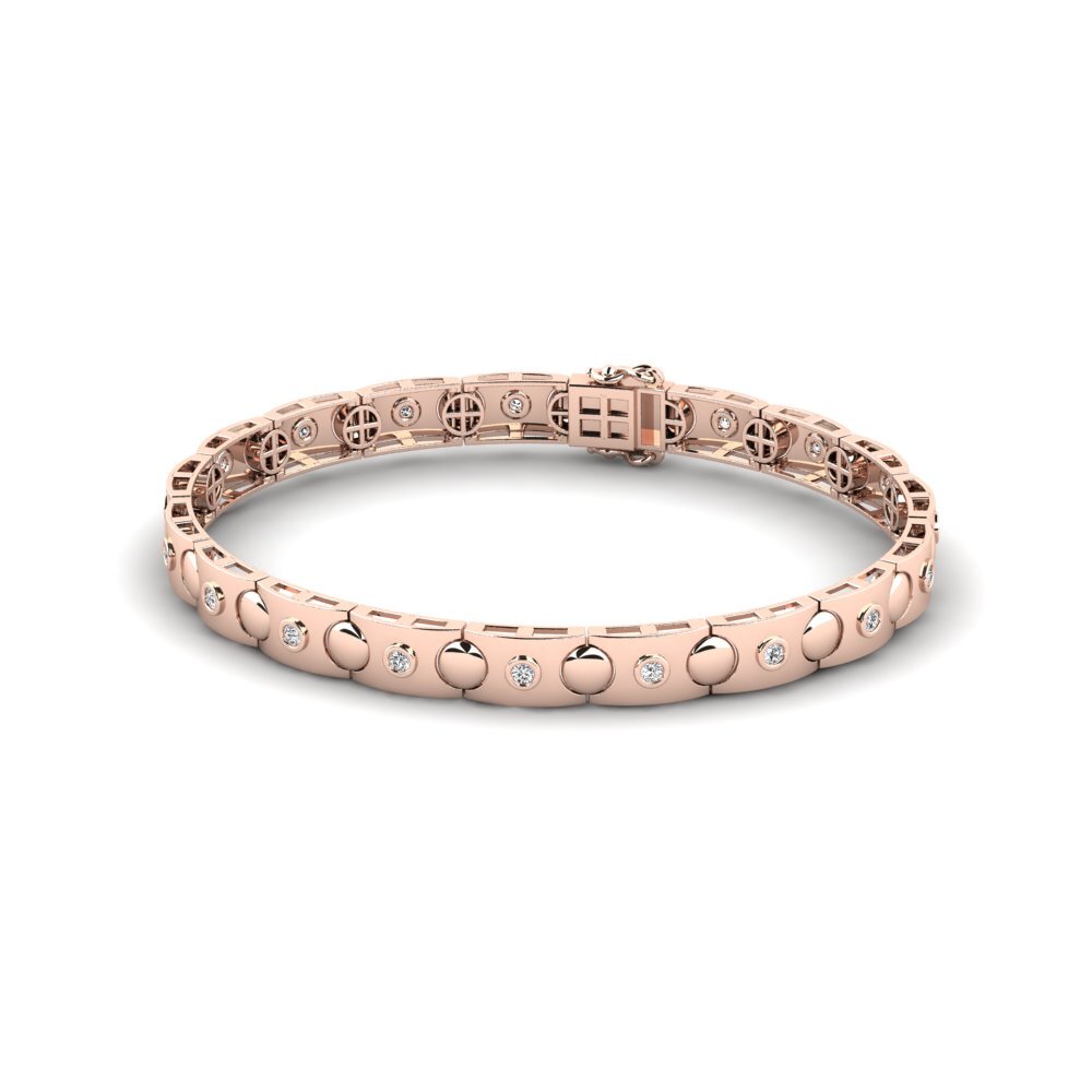 Link White sapphire 9K Rose Gold Bracelets