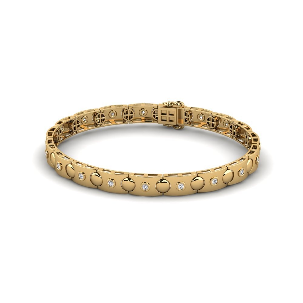 Link White sapphire 18ct Yellow Gold Bracelets