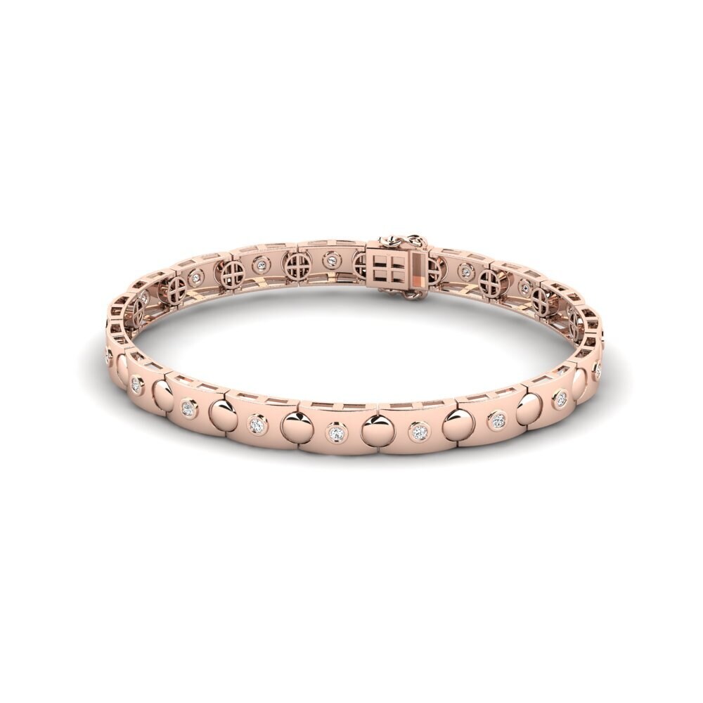 Link Moissanite 9K Rose Gold Bracelets