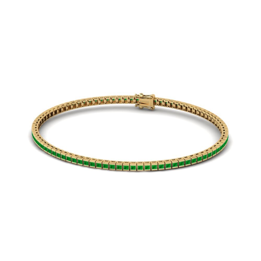 18ct Yellow Gold Emerald Men's Bracelet Altroy