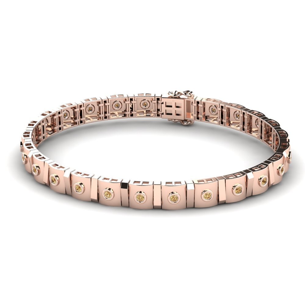 18ct Rose Gold Brown Diamond Men's Bracelet Crescere